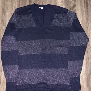 Gap Womens Small V-Neck Long Sleeve Metallic Shirt